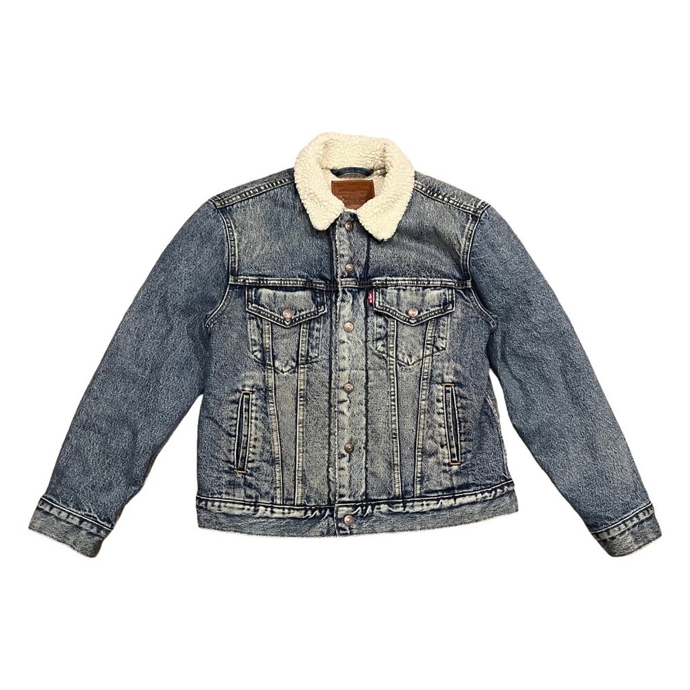 Levi's Trucker Jacket Women S Blue Jean Denim Sherpa Lined Classic Premium Line